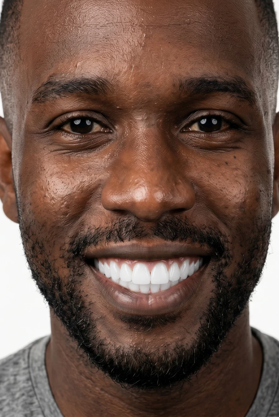 After — with porcelain veneers